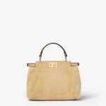 FENDI Peekaboo Mini Beige shearling bag